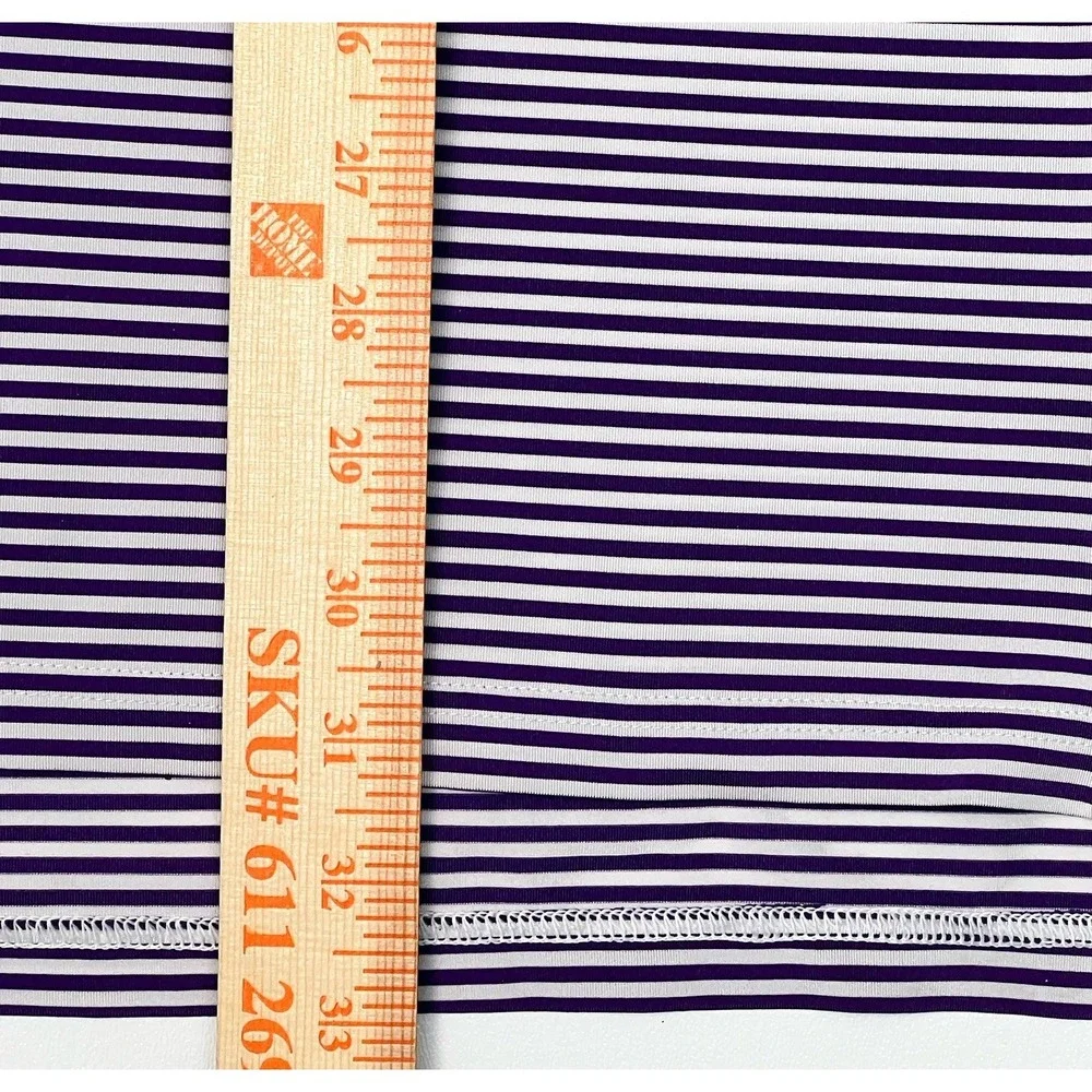 RLX Ralph Lauren Mens XL Purple/White Striped Wicking Lightweight Golf Polo